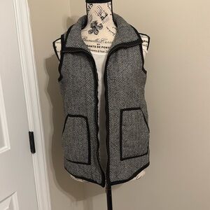 Adorable Black Herringbone Vest